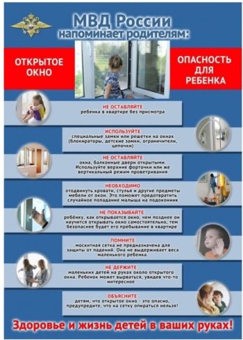 Открытое окно - опасность для ребенка!